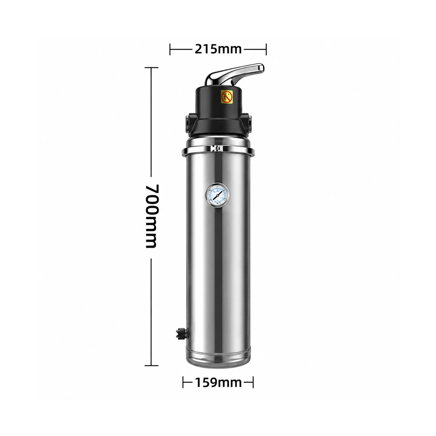 Black Manual Valve Whole House Ultrafiltration Water Purifier