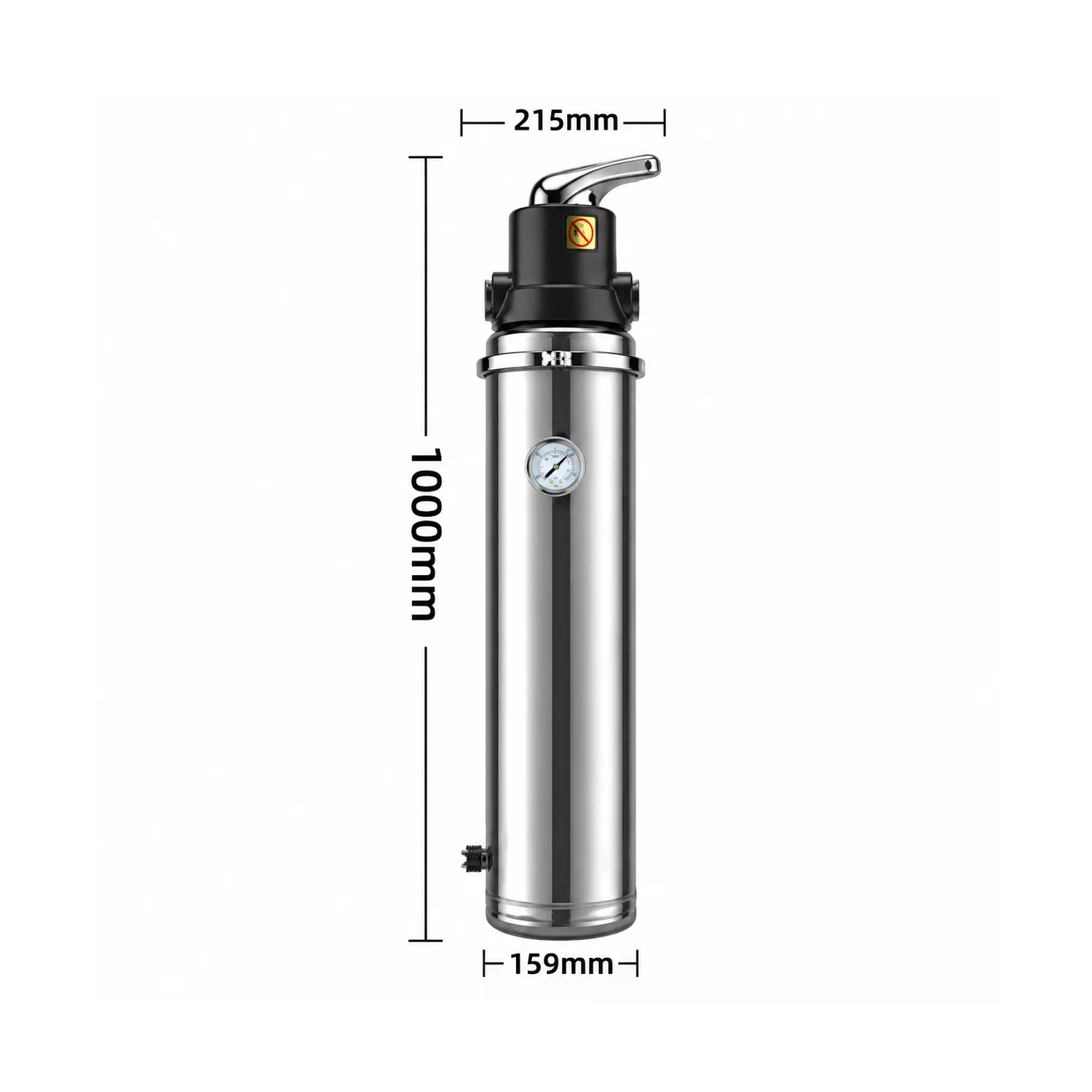 Black Manual Valve Whole House Ultrafiltration Water Purifier