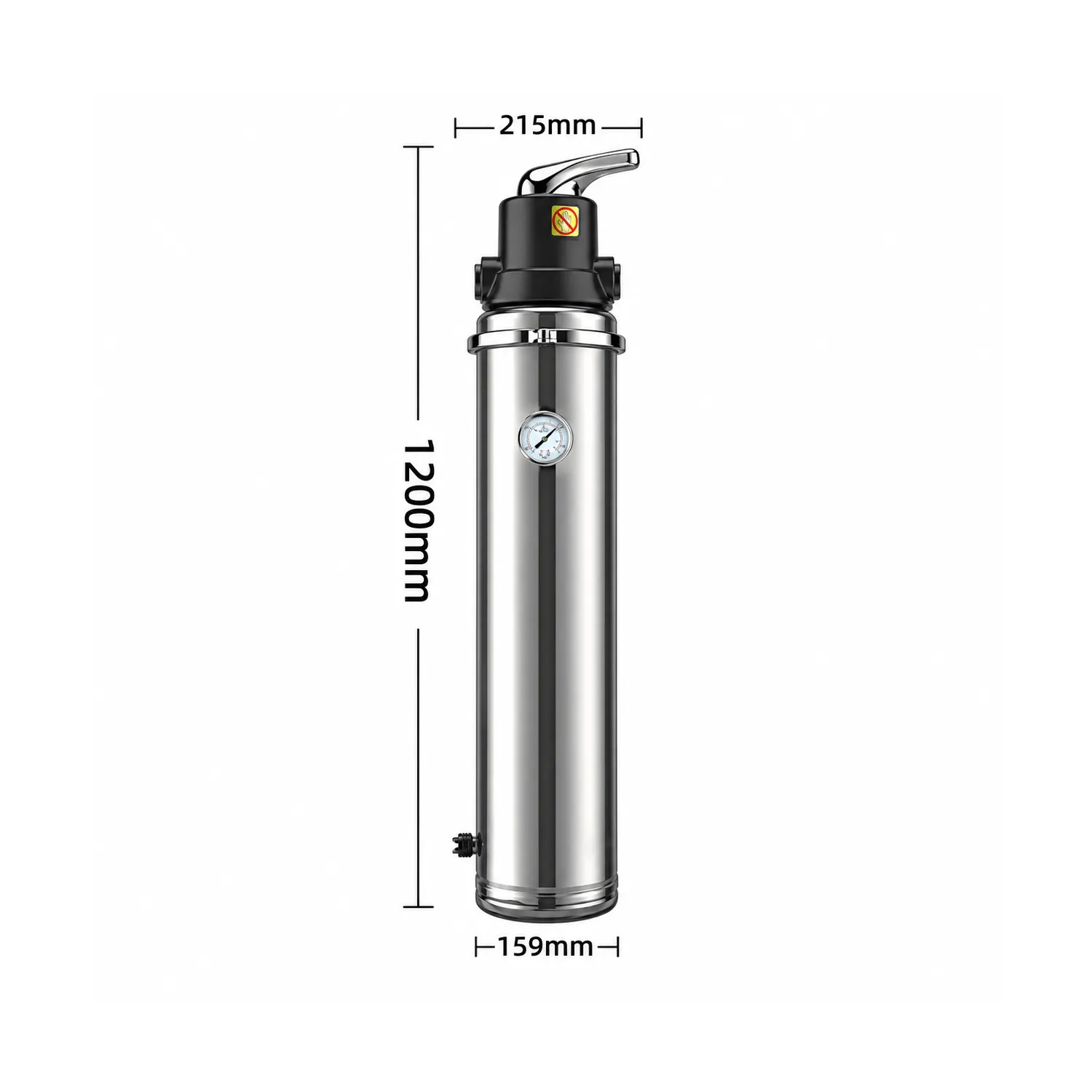 Black Manual Valve Whole House Ultrafiltration Water Purifier
