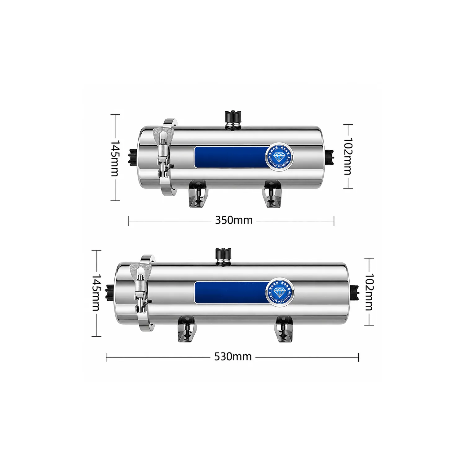Horizontal Stainless Steel PVDF Ultrafiltration Water Purifier – 102 / 127 / 159 / 203 Series