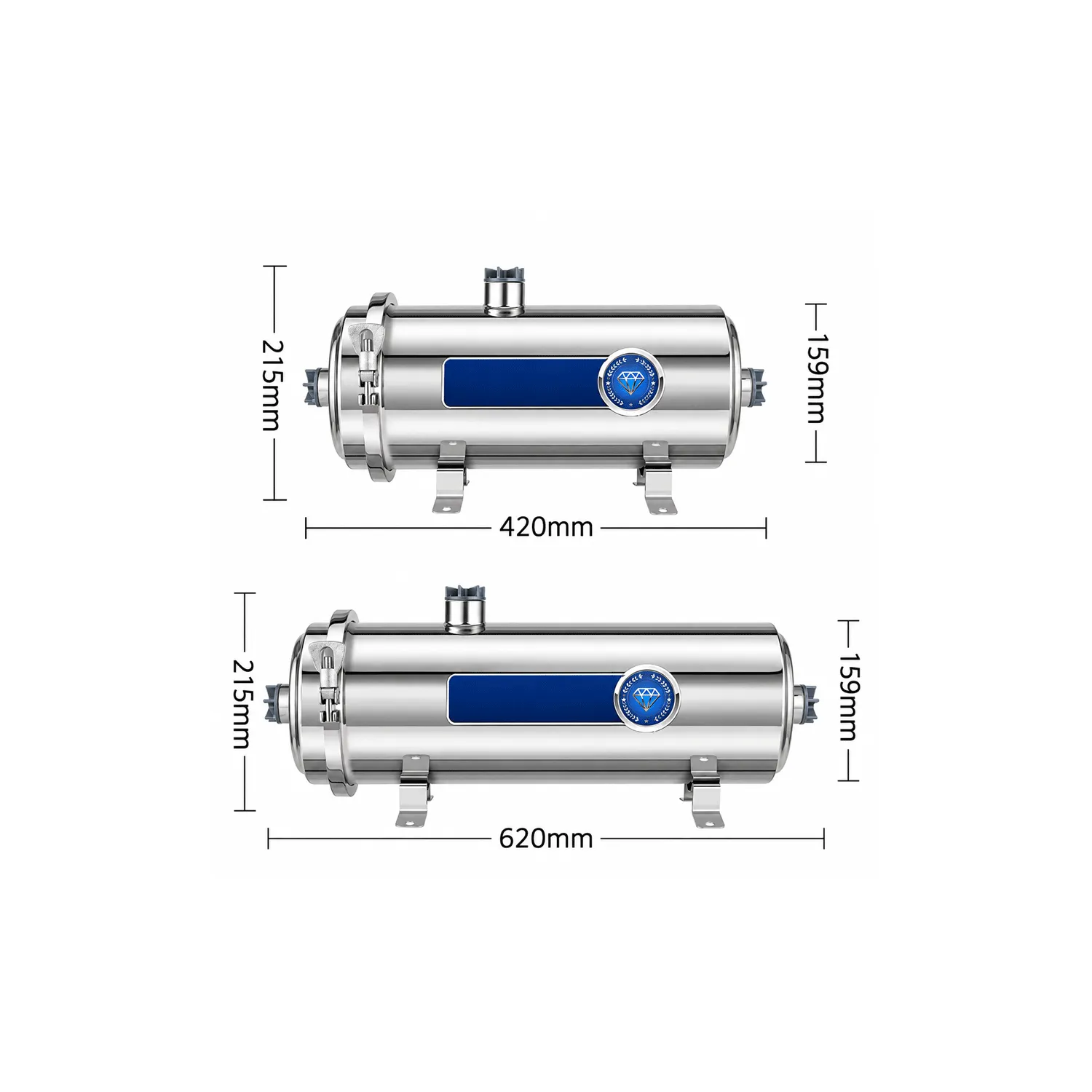 Horizontal Stainless Steel PVDF Ultrafiltration Water Purifier – 102 / 127 / 159 / 203 Series