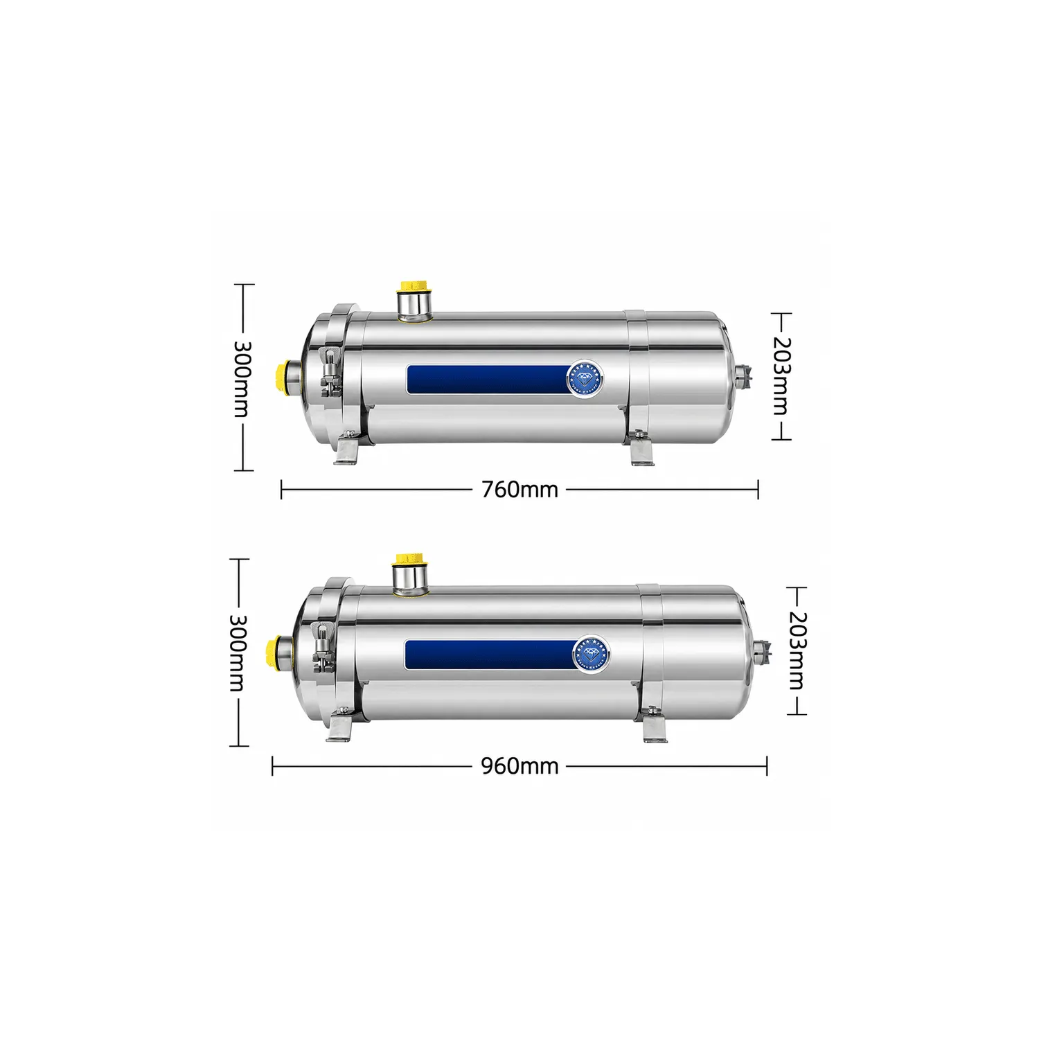 Horizontal Stainless Steel PVDF Ultrafiltration Water Purifier – 102 / 127 / 159 / 203 Series