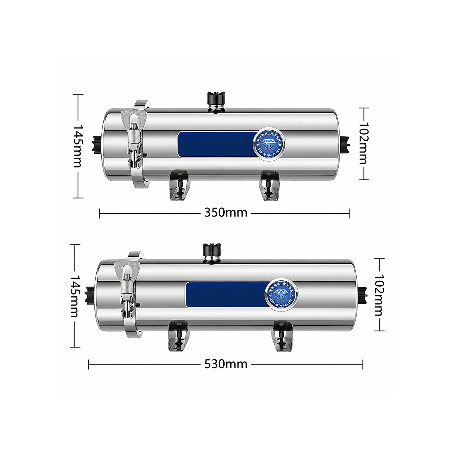 Horizontal Stainless Steel PVC Ultrafiltration Water Purifier – 102 / 127 / 159 / 203 Series