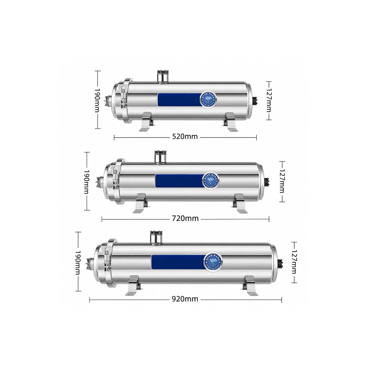 Horizontal Stainless Steel PVC Ultrafiltration Water Purifier – 102 / 127 / 159 / 203 Series