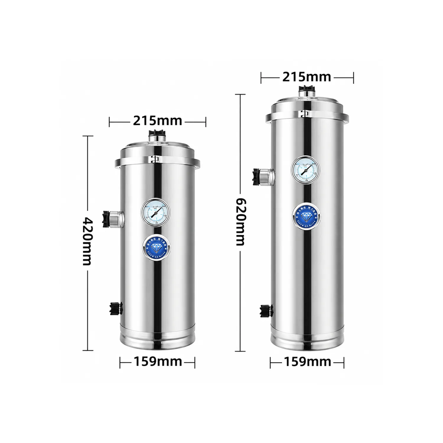 Vertical Stainless Steel PVDF Ultrafiltration Water Purifier – 102 / 159 / 203 Series