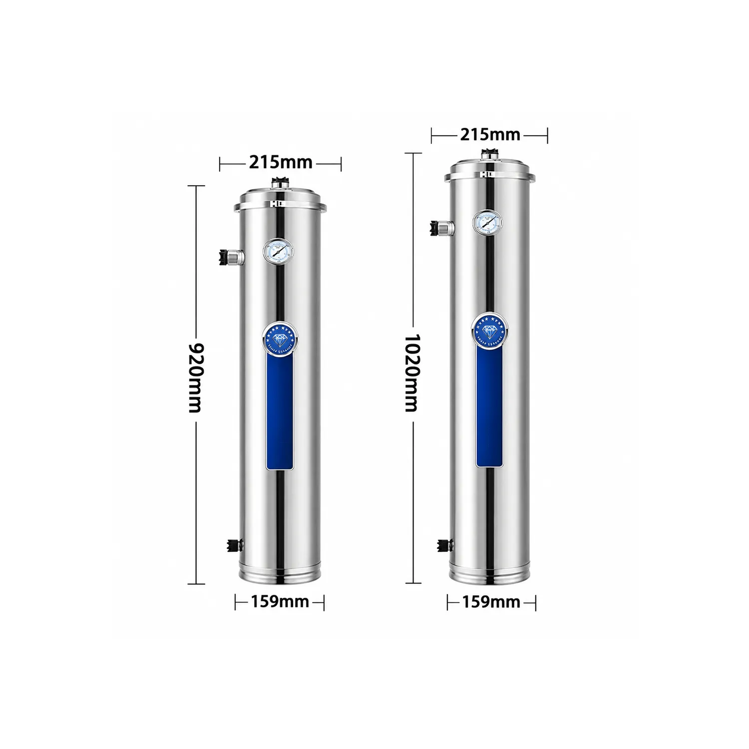 Vertical Stainless Steel PVDF Ultrafiltration Water Purifier – 102 / 159 / 203 Series