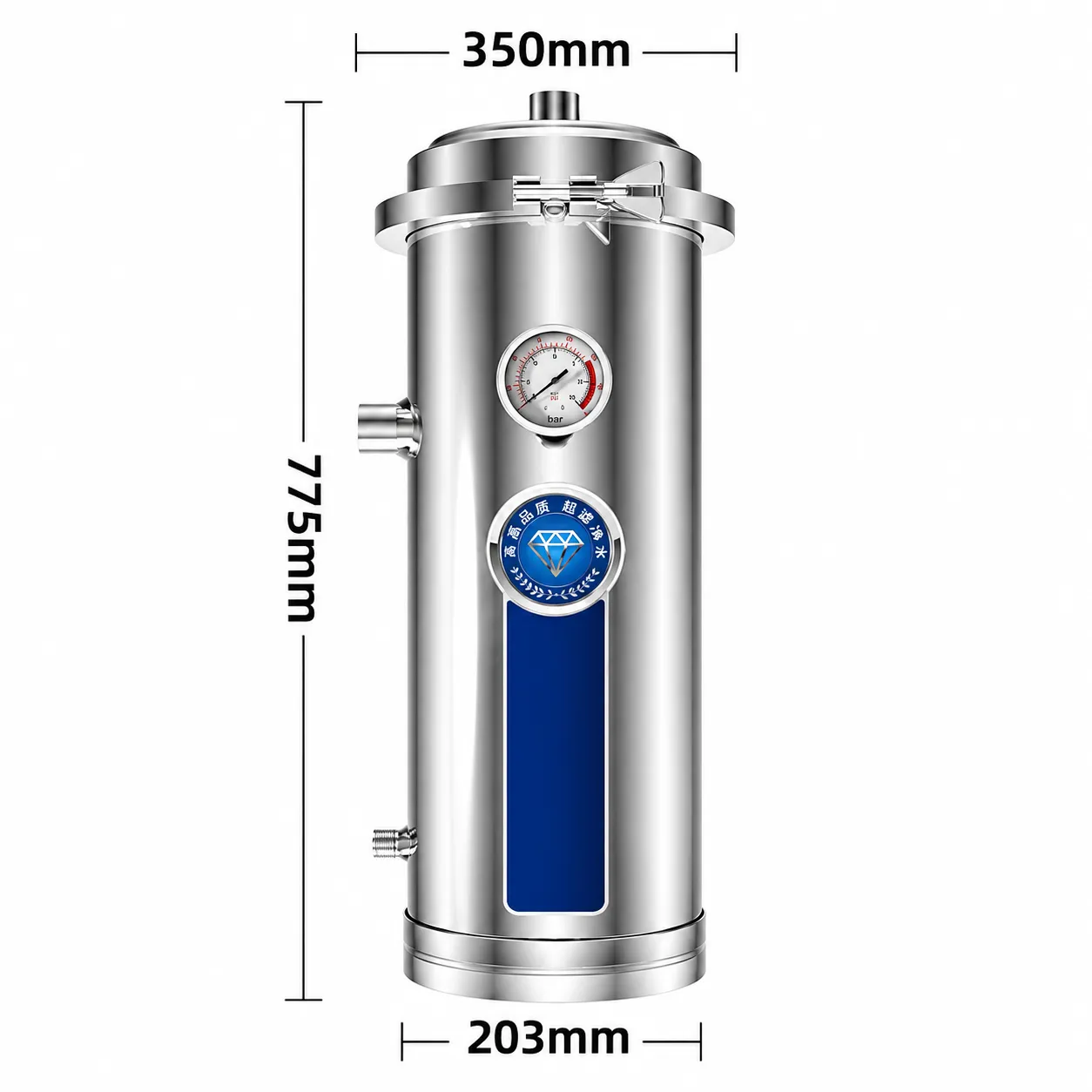 Vertical Stainless Steel PVC Ultrafiltration Water Purifier – 102 / 159 / 203 Series